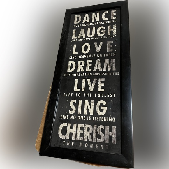 Other - Encouraging saying long wall black decoration with a paper back